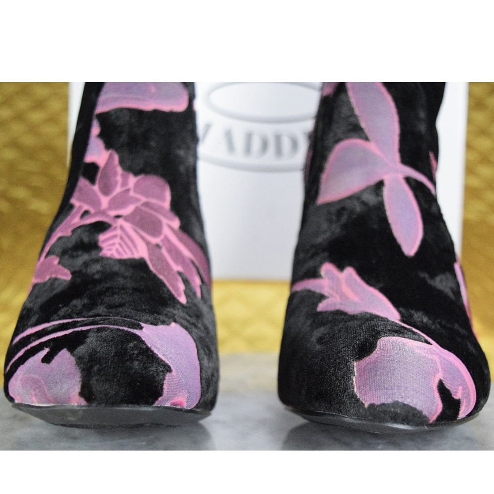 NEW Steve Madden Size 8/10 Velvet Floral Boots - Picture 4 of 8
